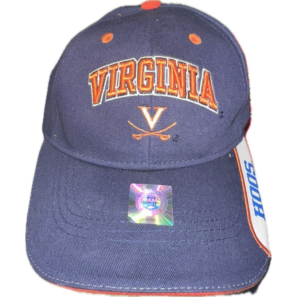 Virginia Cavaliers Hoos Navy Blue Orange Adjustable Strap Back Dad Hat Cap NWT